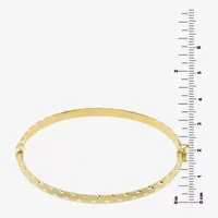 Diamond Cut 14K Two Tone Gold Over Silver Bangle Bracelet