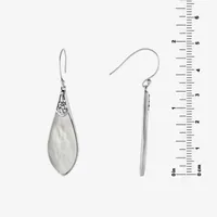 Bali Inspired White Mother Of Pearl Sterling Silver Drop Earrings