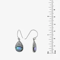 Bali Inspired Abalone Sterling Silver Drop Earrings