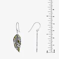 Bali Inspired Abalone Sterling Silver Drop Earrings