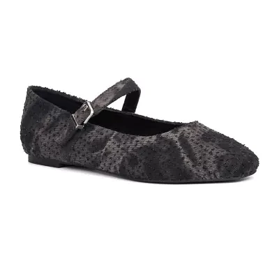 New York & Company Womens Page Square Closed Toe Ballet Flats