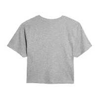 Juniors Easter Egg Cropped Womens Crew Neck Short Sleeve Peanuts Snoopy Graphic T-Shirt