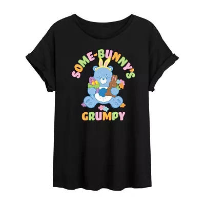 Juniors Some Bunny'S Grumpy Womens Round Neck Short Sleeve Care Bears Graphic T-Shirt
