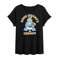Juniors Some Bunny'S Grumpy Womens Round Neck Short Sleeve Care Bears Graphic T-Shirt