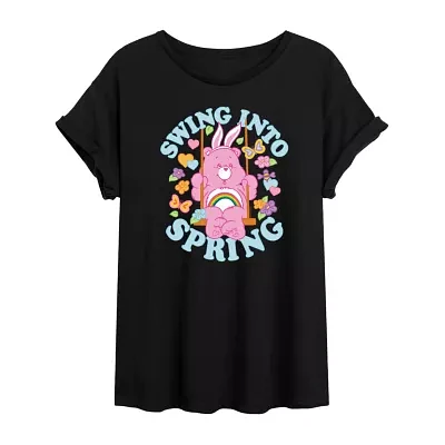 Juniors Swing Into Spring Womens Round Neck Short Sleeve Care Bears Graphic T-Shirt