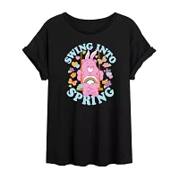 Juniors Swing Into Spring Womens Round Neck Short Sleeve Care Bears Graphic T-Shirt