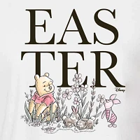 Juniors Easter Cropped Tee Womens Crew Neck Short Sleeve Winnie The Pooh Graphic T-Shirt