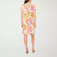 MSK Womens Short Sleeve Floral Shift Dress