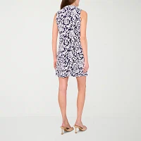 MSK Womens Sleeveless Floral Shift Dress