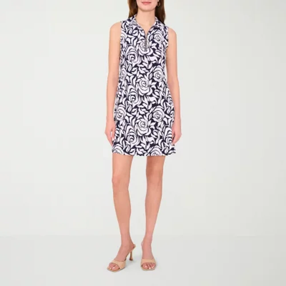 MSK Womens Sleeveless Floral Shift Dress