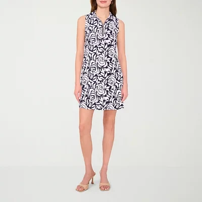 MSK Womens Sleeveless Floral Shift Dress