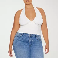 Forever 21 Womens Juniors Plus Halter Neck Sleeveless Tank Top