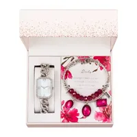 Alexis Bendel Ruby Womens Silver Tone 3-pc. Watch Boxed Set 6959s-42-E28