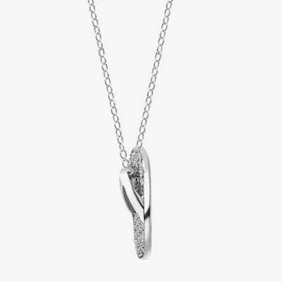 Flip Flop Womens 1/10 CT. T.W. Mined White Diamond Sterling Silver Pendant Necklace