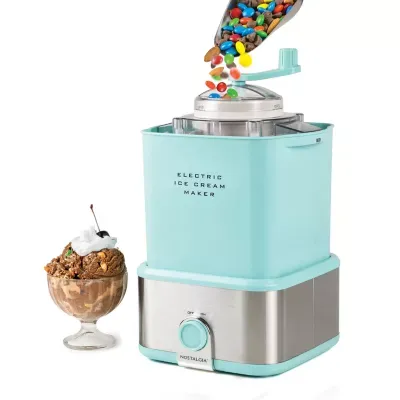 Nostalgia CCIM2AQ 2-Quart Electric Ice Cream Maker With Candy Crusher