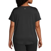 Xersion Womens Performance V Neck Short Sleeve T-Shirt Plus