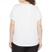 Xersion Womens Performance V Neck Short Sleeve T-Shirt Plus