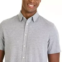 Van Heusen Slim Mens Moisture Wicking Fit Short Sleeve Button-Down Shirt