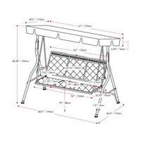 3 Person Outdoor Patio Swing