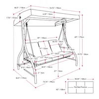 3 Seater Patio Swing With Canopy