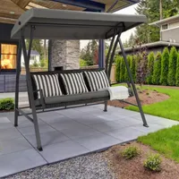 Patio Swing with Canopy and Cushions
