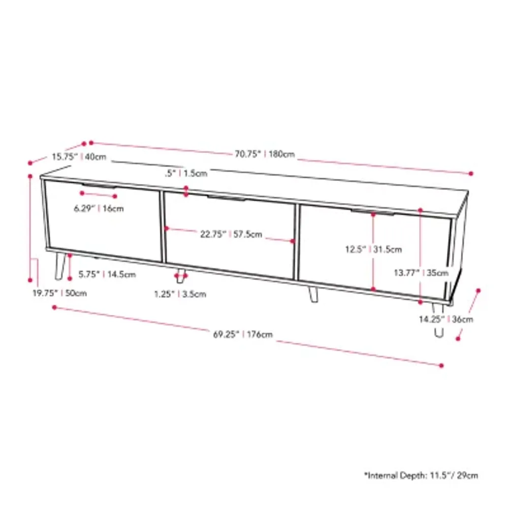 3 Door Wooden TV Stand