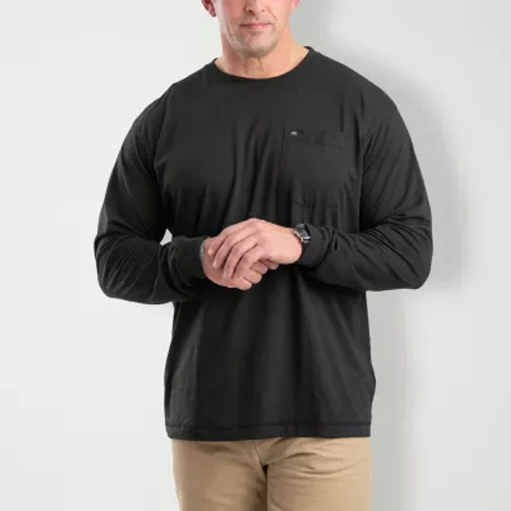 Berne Performance Mens Crew Neck Long Sleeve Moisture Wicking Pocket T-Shirt