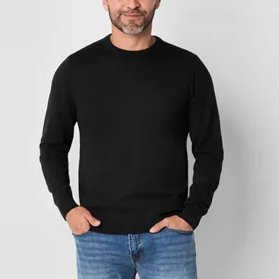 St. John's Bay Fine Gauge Mens Crew Neck Long Sleeve Pullover Sweater