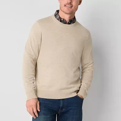 St. John's Bay Fine Gauge Mens Crew Neck Long Sleeve Pullover Sweater