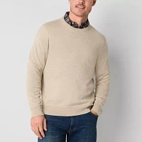 St. John's Bay Fine Gauge Mens Crew Neck Long Sleeve Pullover Sweater