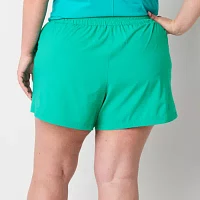 Xersion Womens Plus FeatherLite Woven Pull-On Short