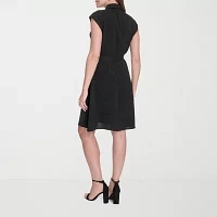 Marc New York Womens Short Sleeve Fit + Flare Dress