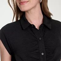 Marc New York Womens Short Sleeve Fit + Flare Dress