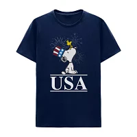 Little & Big Boys Snoopy Americana Crew Neck Short Sleeve Peanuts Graphic T-Shirt