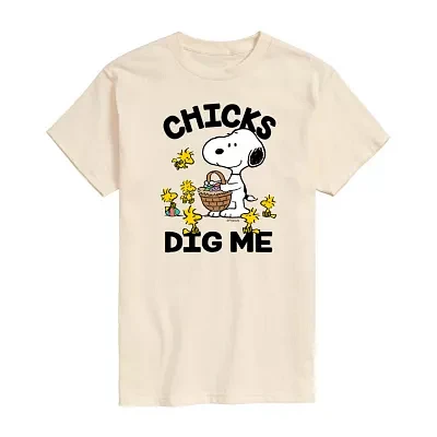 Mens Short Sleeve Peanuts Easter Graphic T-Shirt