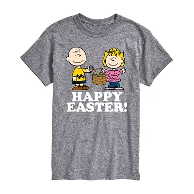 Mens Short Sleeve Peanuts Easter Graphic T-Shirt