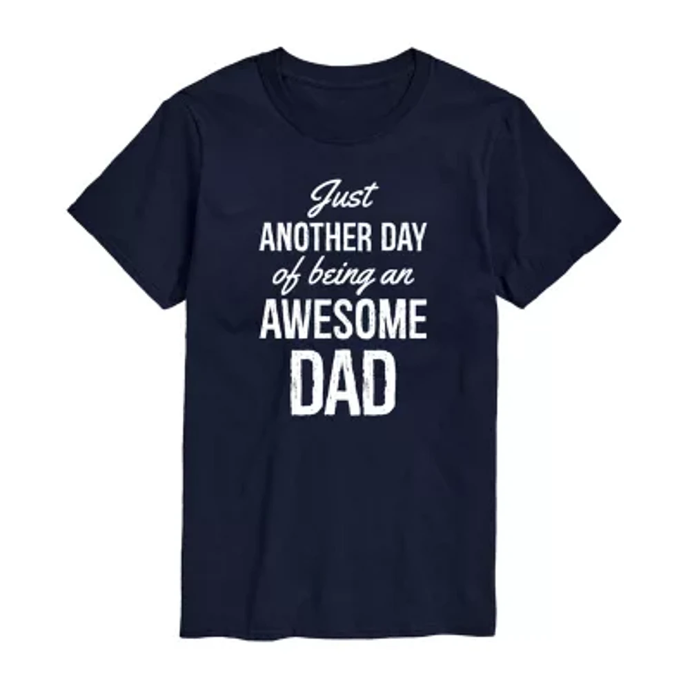 Mens Short Sleeve Awesome Dad Graphic T-Shirt