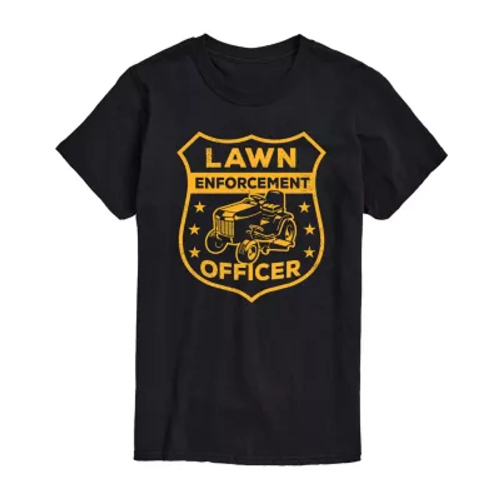 Mens Short Sleeve Lawn Enforcement Graphic T-Shirt