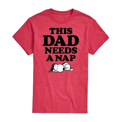 Mens Short Sleeve Peanuts Dad Nap Graphic T-Shirt