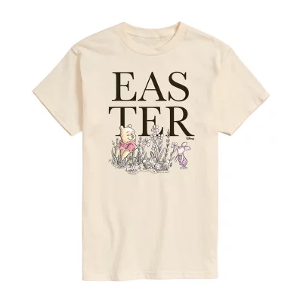 Mens Short Sleeve Winnie The Pooh Easter Graphic T-Shirt