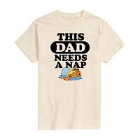 Mens Short Sleeve Garfield Dad Nap Graphic T-Shirt