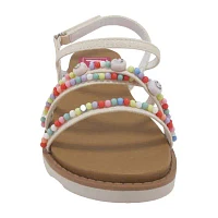 Pop Osana Little & Big  Girls Adjustable Strap Footbed Sandals
