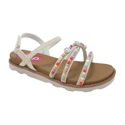 Pop Osana Little & Big  Girls Adjustable Strap Footbed Sandals