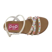 Pop Osana Little & Big  Girls Adjustable Strap Footbed Sandals
