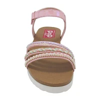 Pop Aiza Little & Big  Girls Adjustable Strap Footbed Sandals