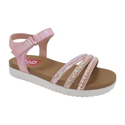 Pop Aiza Little & Big  Girls Adjustable Strap Footbed Sandals