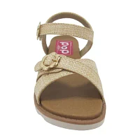 Pop Ainara Little & Big  Girls Adjustable Strap Footbed Sandals