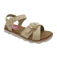 Pop Ainara Little & Big  Girls Adjustable Strap Footbed Sandals