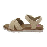 Pop Ainara Little & Big  Girls Adjustable Strap Footbed Sandals