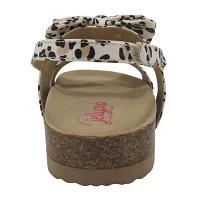 Pop Belana Little & Big  Girls Adjustable Strap Footbed Sandals